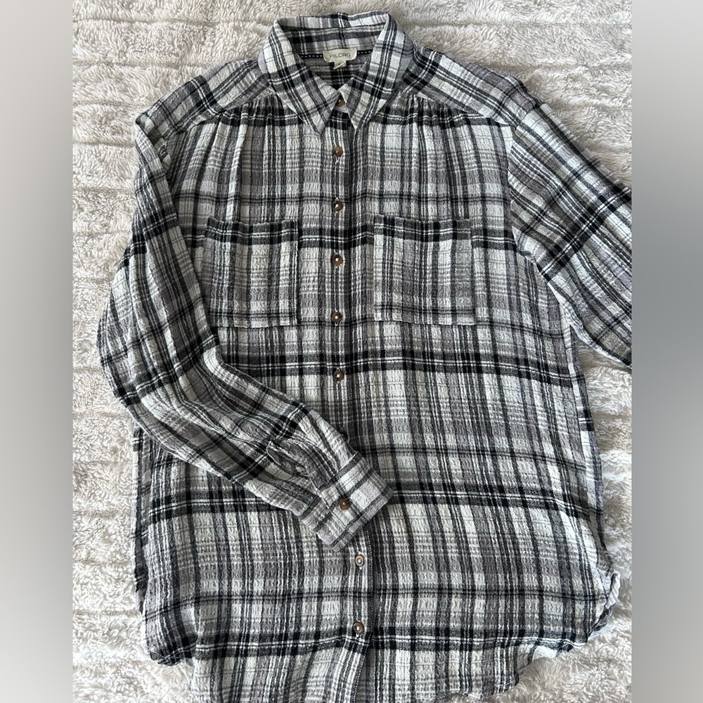 Anthropologie Pilcro Hadley Plaid Button-Up Shirt, size XS